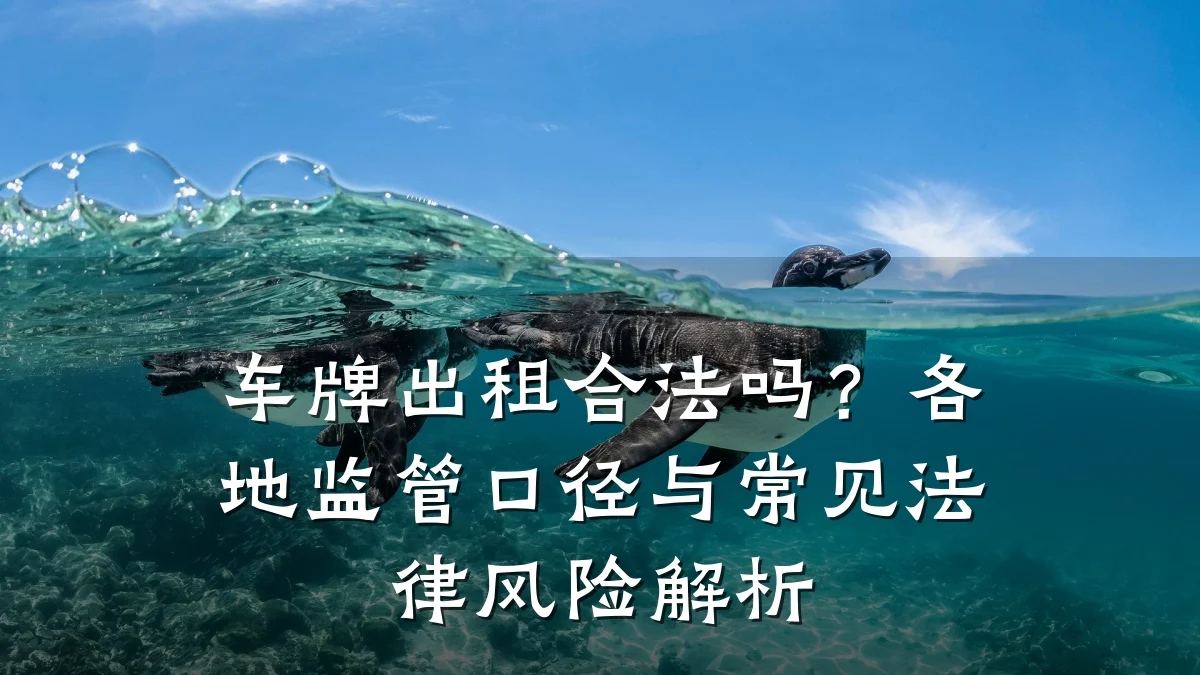 车牌出租合法吗？各地监管口径与常见法律风险解析