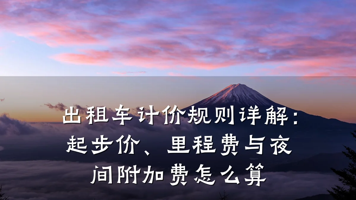 出租车计价规则详解:起步价、里程费与夜间附加费怎么算
