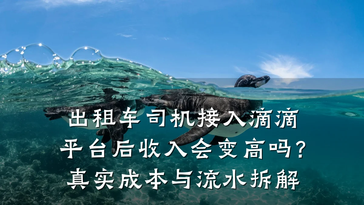 出租车司机接入滴滴平台后收入会变高吗？真实成本与流水拆解