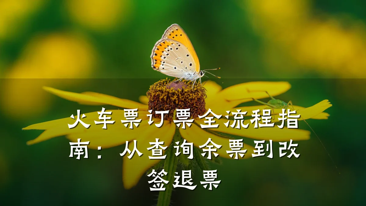 火车票订票全流程指南:从查询余票到改签退票