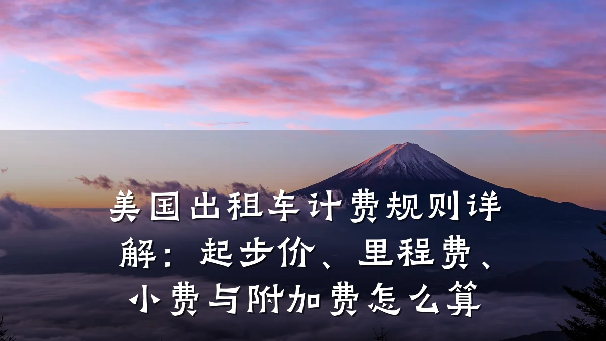 美国出租车计费规则详解：起步价、里程费、小费与附加费怎么算