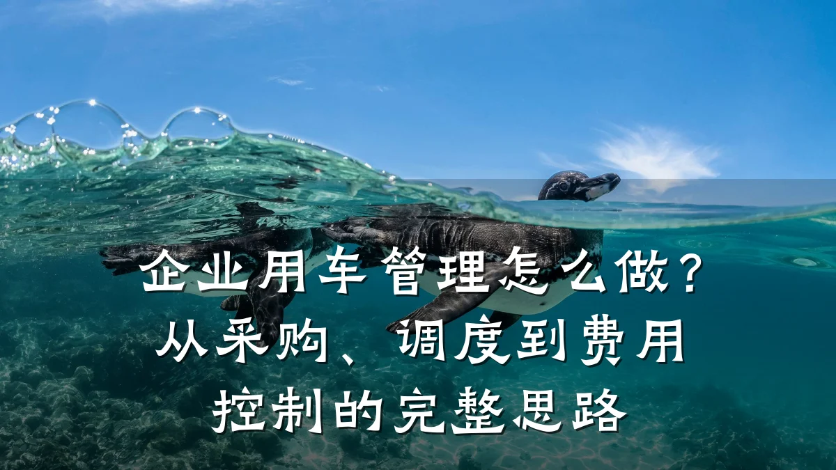 企业用车管理怎么做?从采购、调度到费用控制的完整思路