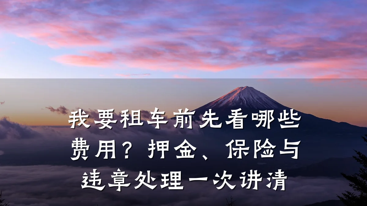 我要租车前先看哪些费用？押金、保险与违章处理一次讲清