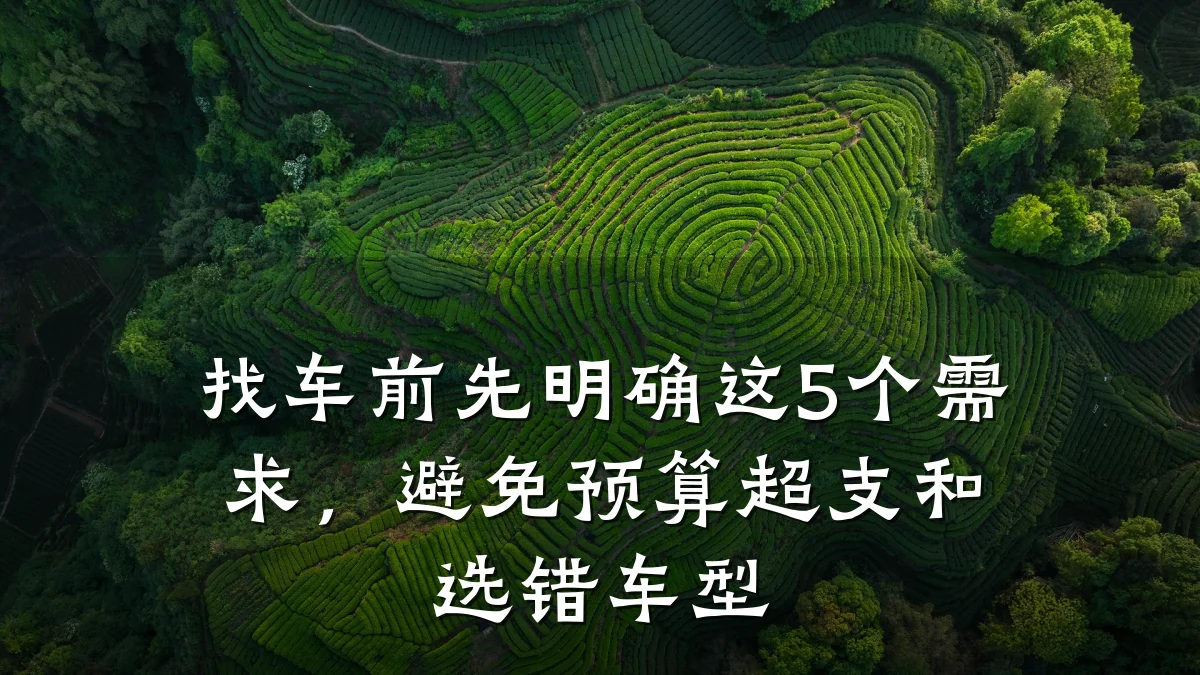 找车前先明确这5个需求,避免预算超支和选错车型