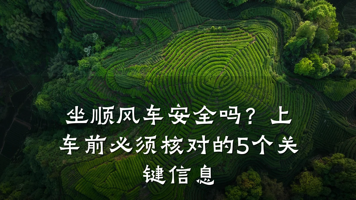 坐顺风车安全吗?上车前必须核对的5个关键信息