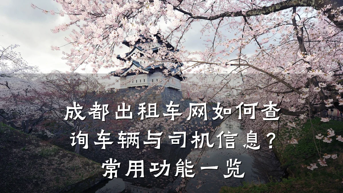 成都出租车网如何查询车辆与司机信息？常用功能一览