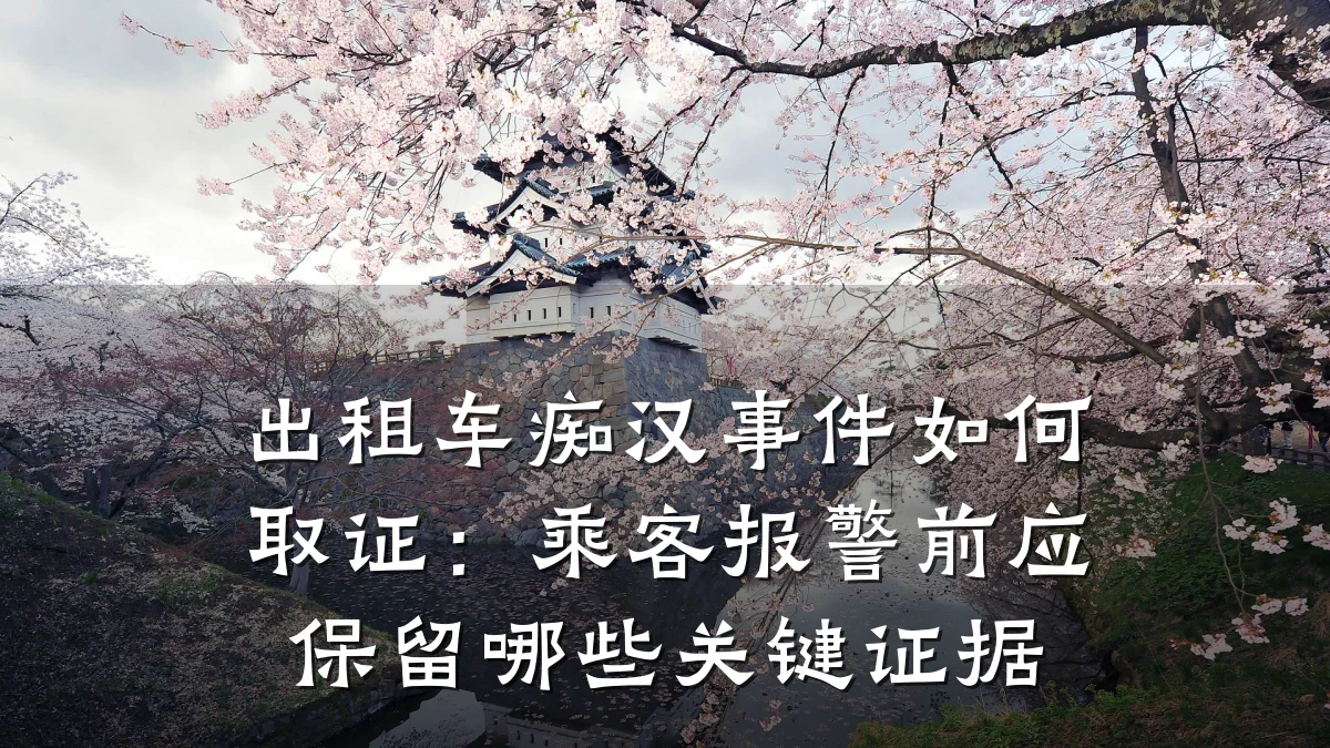 出租车痴汉事件如何取证：乘客报警前应保留哪些关键证据