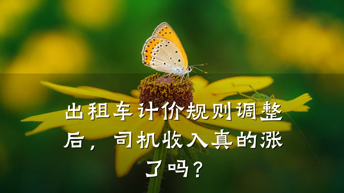 出租车计价规则调整后,司机收入真的涨了吗?