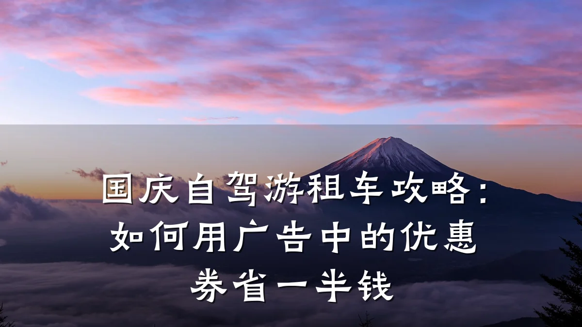 国庆自驾游租车攻略:如何用广告中的优惠券省一半钱