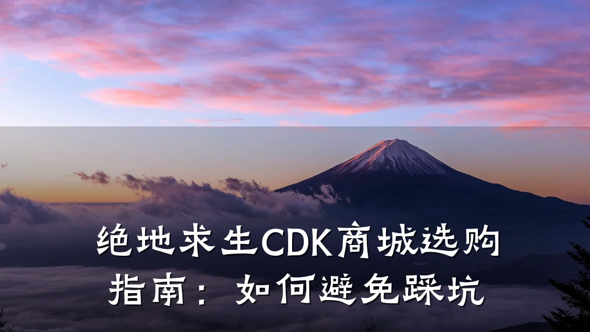 绝地求生CDK商城选购指南：如何避免踩坑
