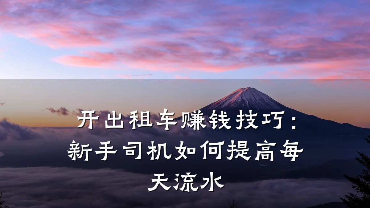 开出租车赚钱技巧：新手司机如何提高每天流水