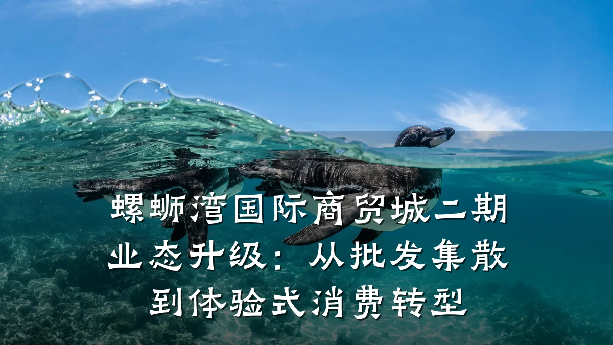 螺蛳湾国际商贸城二期业态升级：从批发集散到体验式消费转型