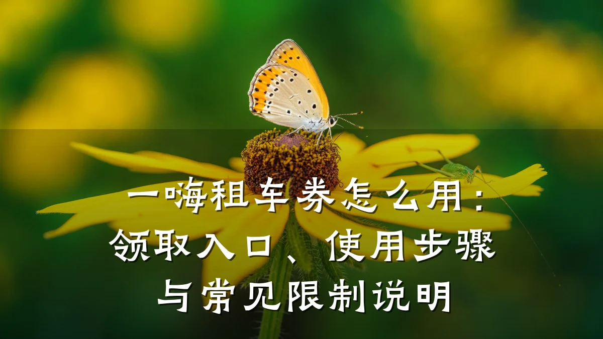 一嗨租车券怎么用：领取入口、使用步骤与常见限制说明