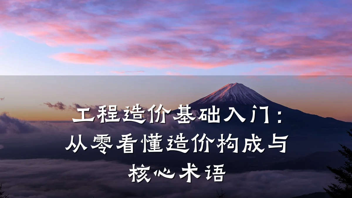 工程造价基础入门：从零看懂造价构成与核心术语