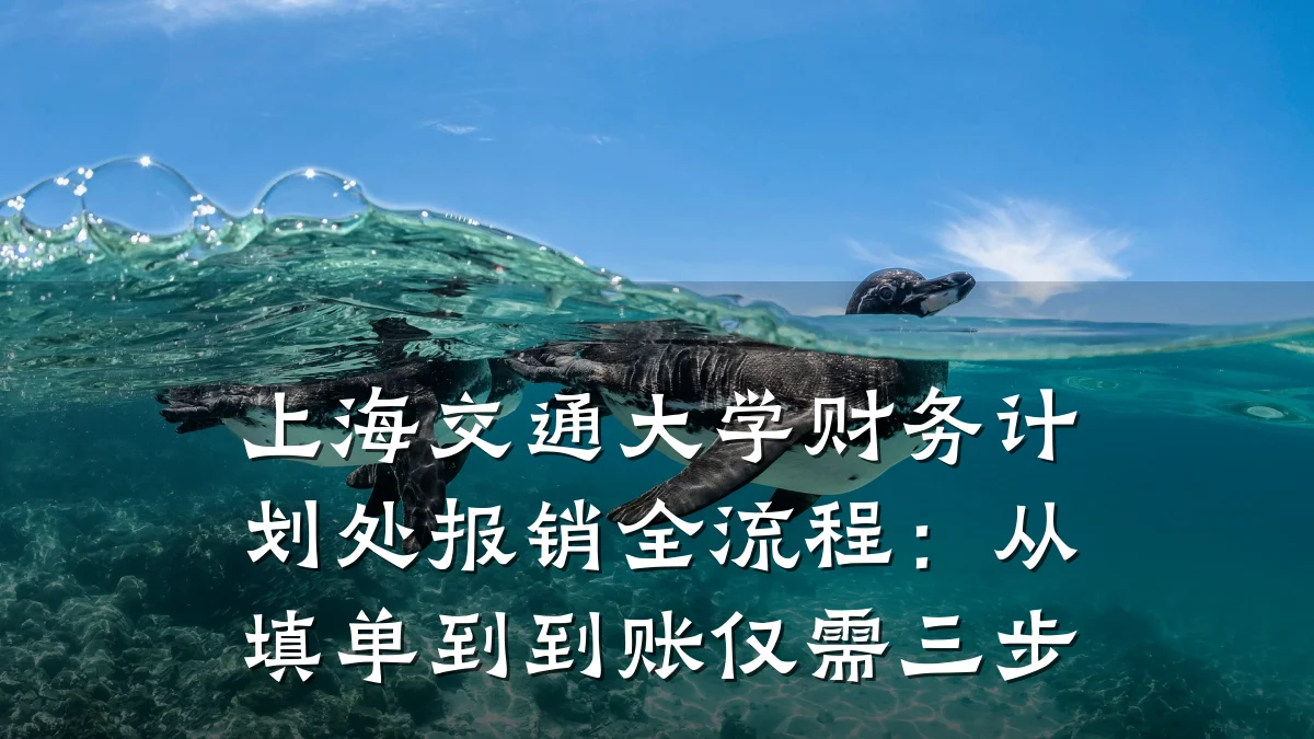上海交通大学财务计划处报销全流程:从填单到到账仅需三步