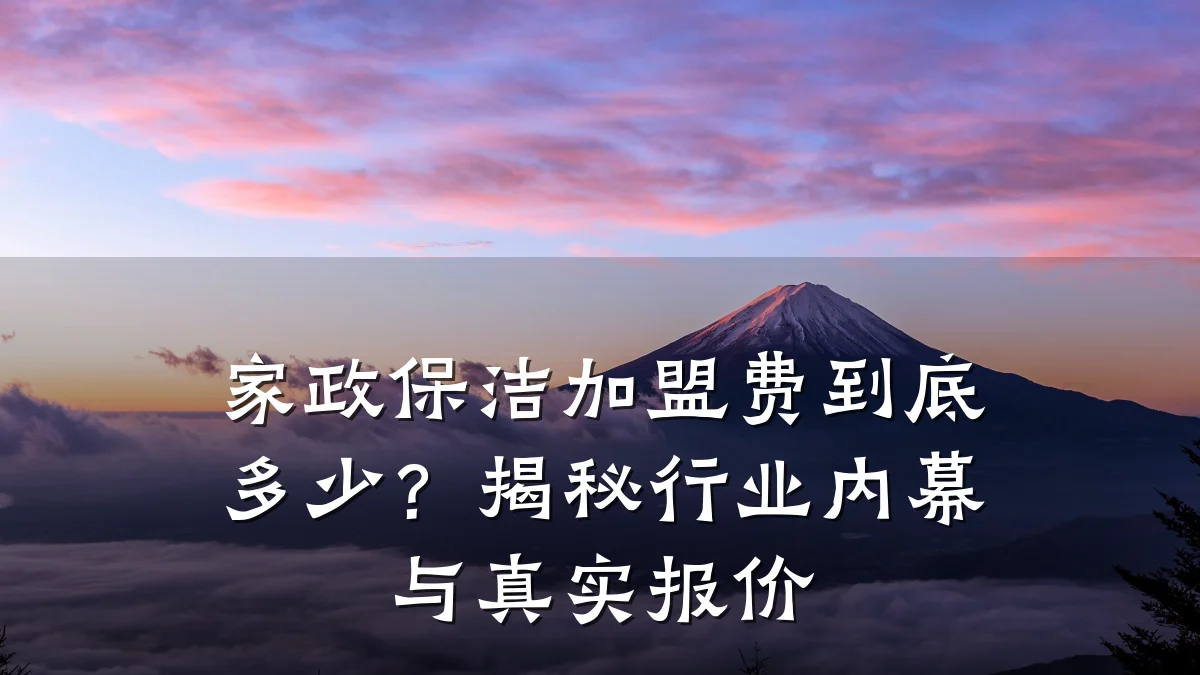 家政保洁加盟费到底多少？揭秘行业内幕与真实报价