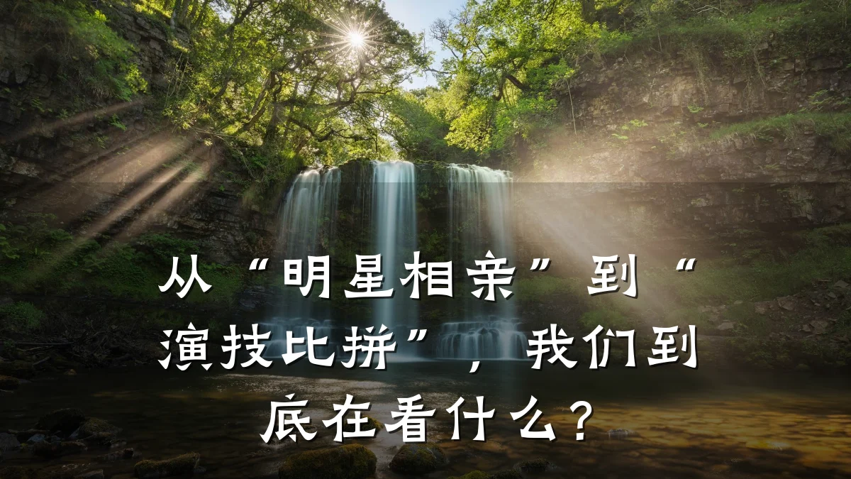 从“明星相亲”到“演技比拼”，我们到底在看什么？