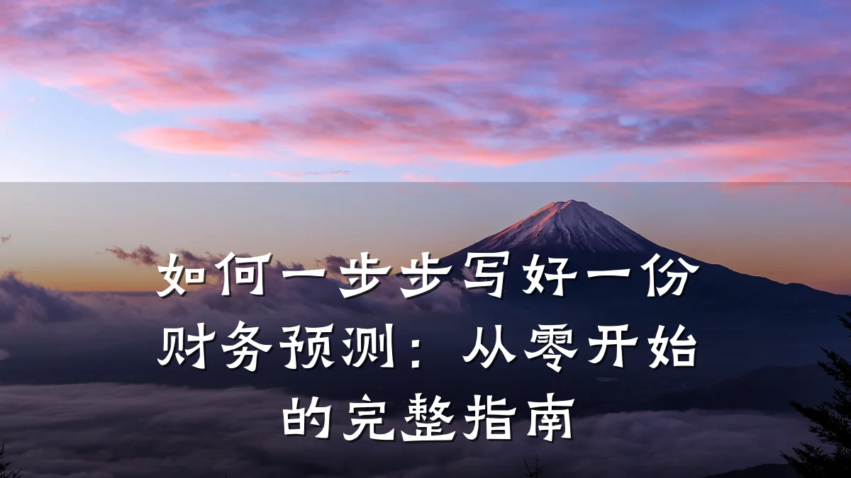 如何一步步写好一份财务预测：从零开始的完整指南